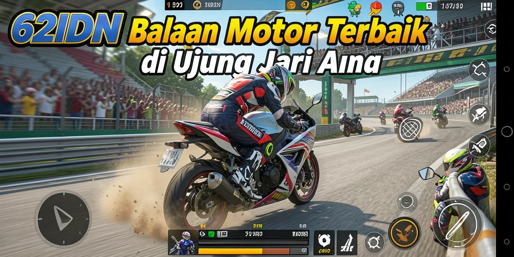 Tampilan gameplay mendebarkan di <strong>62IDN</strong> yang menunjukkan balapan seru.