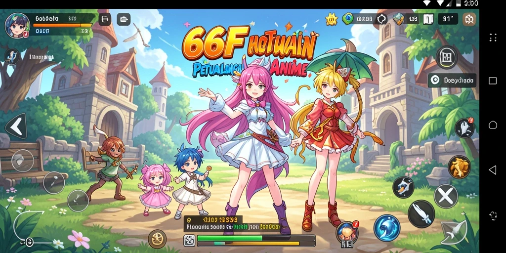 Tampilan screenshot utama 666F menampilkan aksi seru dalam dunia Anime.