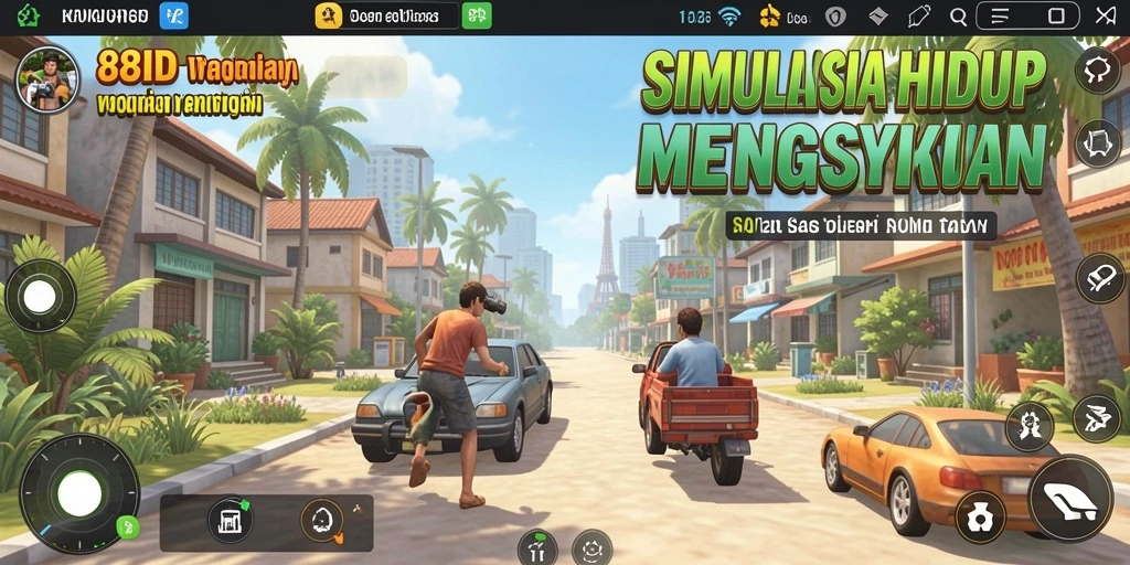 Tampilan gameplay menarik dari 88ID yang menunjukkan kehidupan virtual.