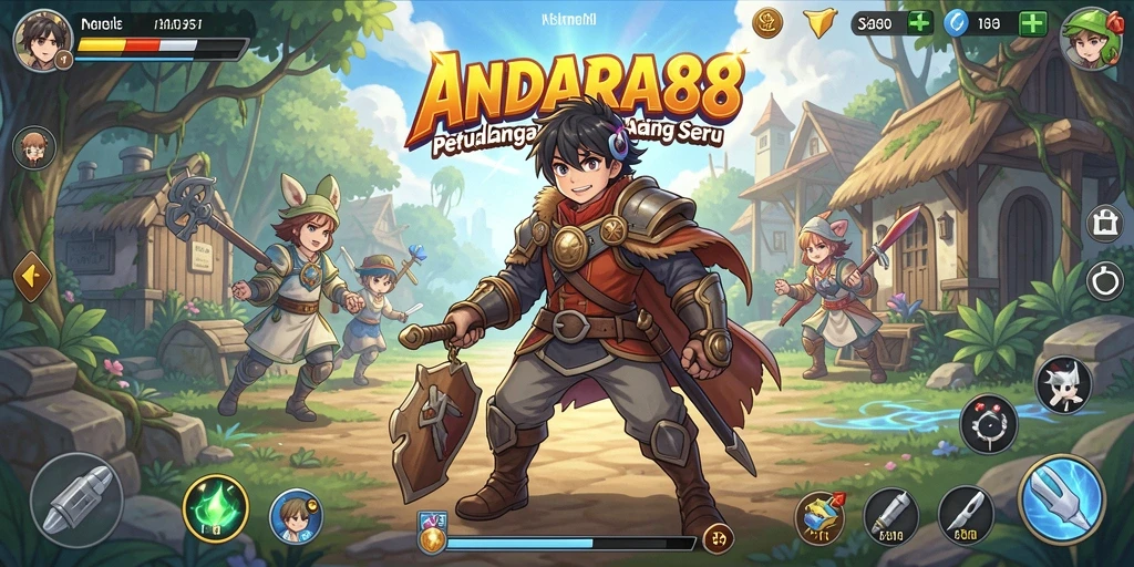 Tangkapan layar gameplay menunjukkan pertarungan seru karakter Anime.