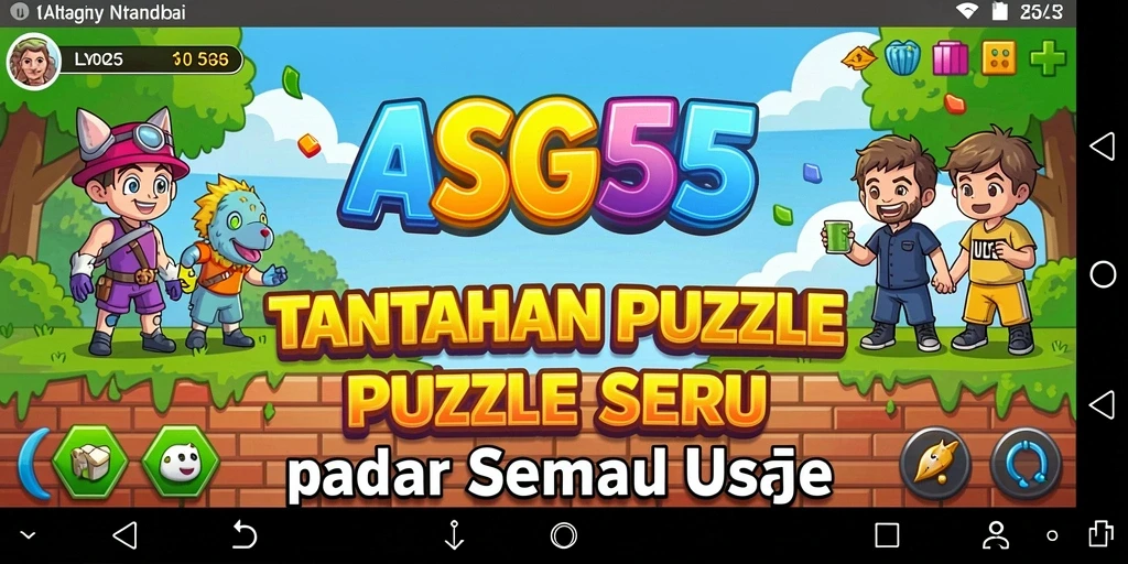 Screenshot gameplay ASG55 menampilkan teka-teki yang penuh warna dan menantang.