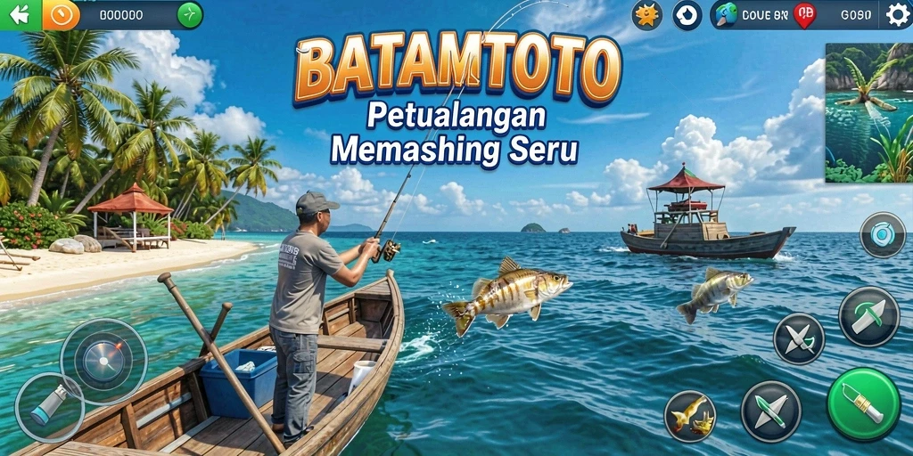 Tampilan gameplay BATAMTOTO yang memukau saat memancing di laut.