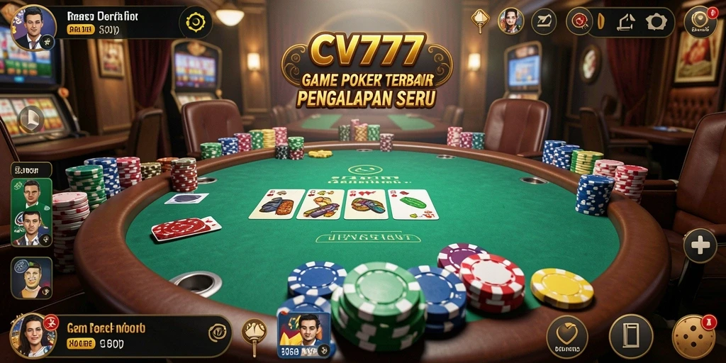 Screenshot gameplay poker yang mendebarkan di CV777.