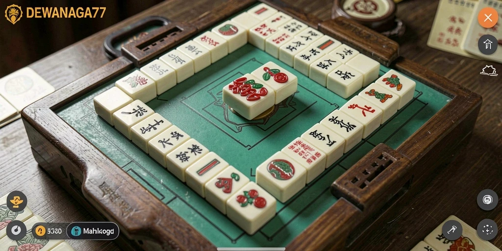 Tampilan menarik dari gameplay DEWANAGA77 yang menampilkan Mahjong.