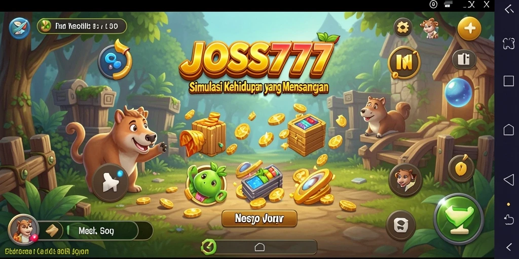 Tampilan gameplay JOSS777 yang penuh warna dan interaktif.