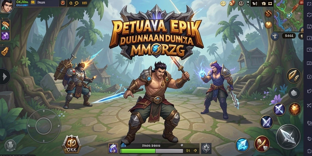 Tampilan gameplay OKJK yang mengesankan dalam setting MMORPG.