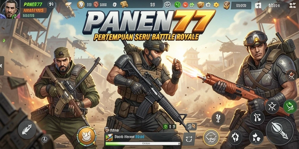 Tangkapan layar utama PANEN77 dengan aksi pertempuran intens.