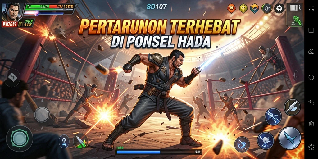 Gameplay mendebarkan dengan berbagai karakter Fighting.