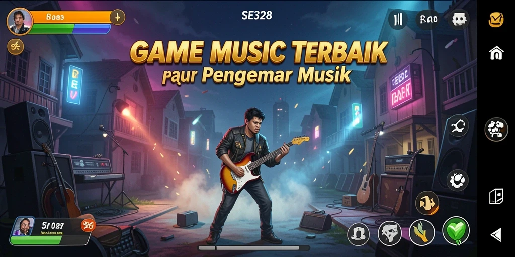 Tampilan screenshot SE328 menampilkan gameplay musik yang penuh semangat.