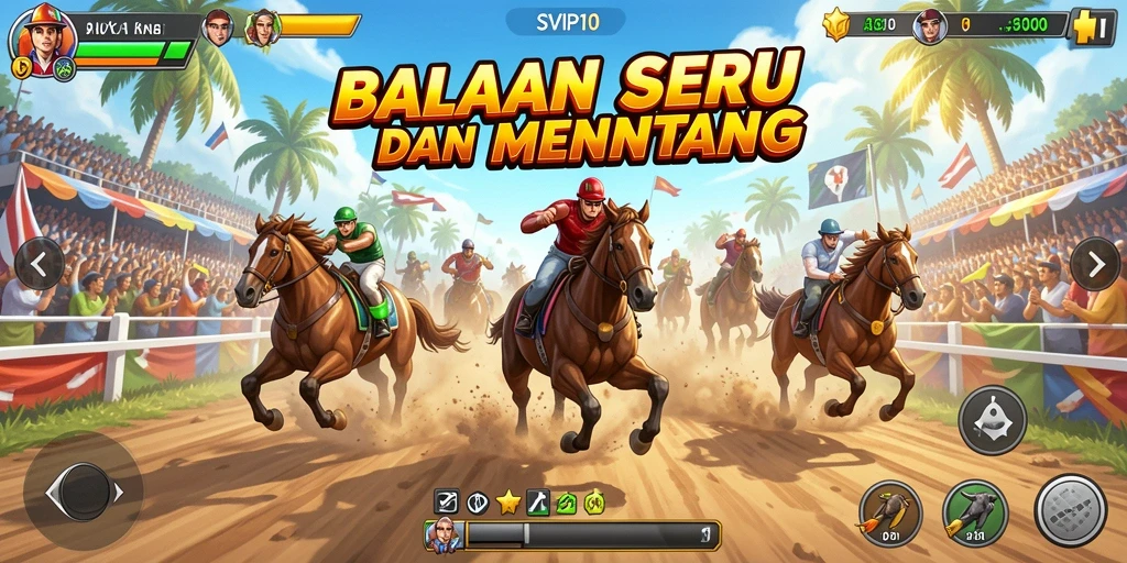 Screenshot menunjukkan gameplay balapan cepat dan mendebarkan di SVIP10.