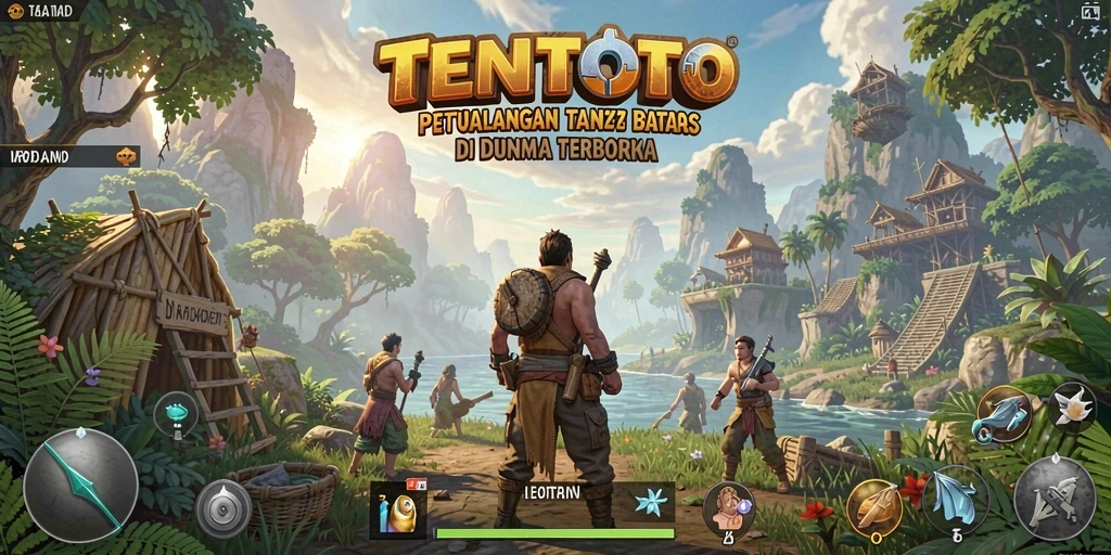 Screenshot gameplay TENTOTO yang menunjukkan petualangan luar biasa di dunia terbuka.