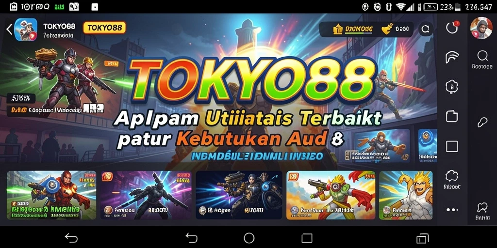 Tampilan utama aplikasi TOKYO88 yang ramah pengguna.