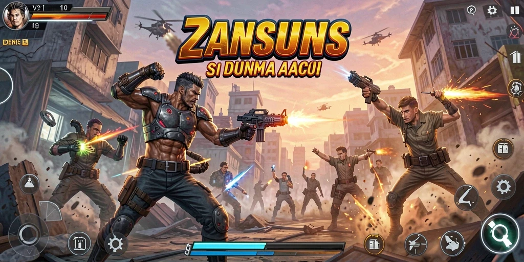 Tampilan screenshot V21 menampilkan aksi pertarungan seru dalam gameplay.
