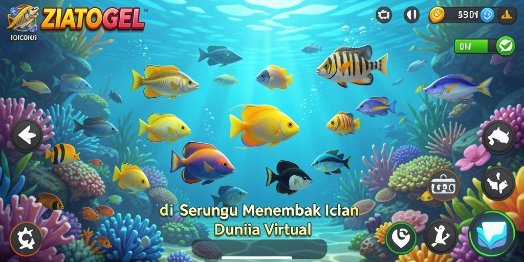 Tampilan gameplay menembak ikan yang seru dan menarik di ZIATOGEL.
