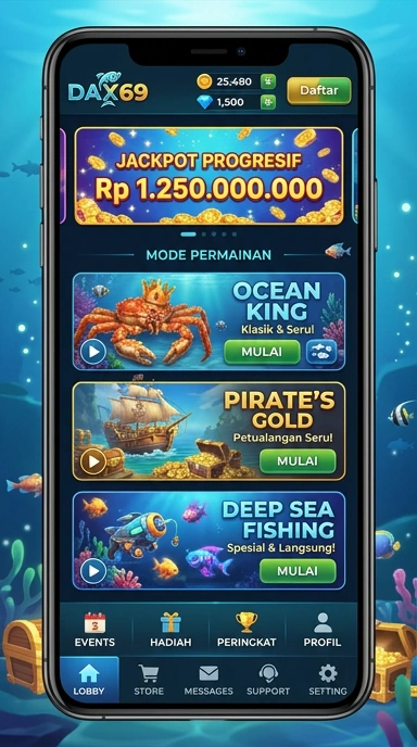 Tampilan antarmuka pengguna dax69 yang simpel.